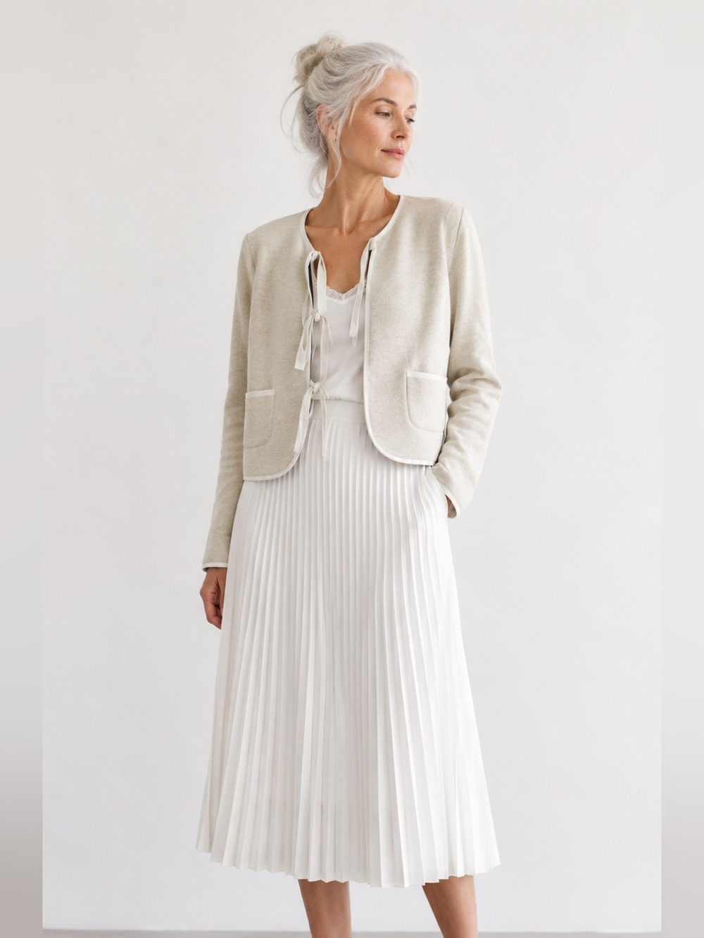Joie soft ribbon tie jacket NWT